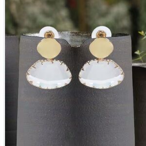Anthropologie Gold and Clear Statement Earrings